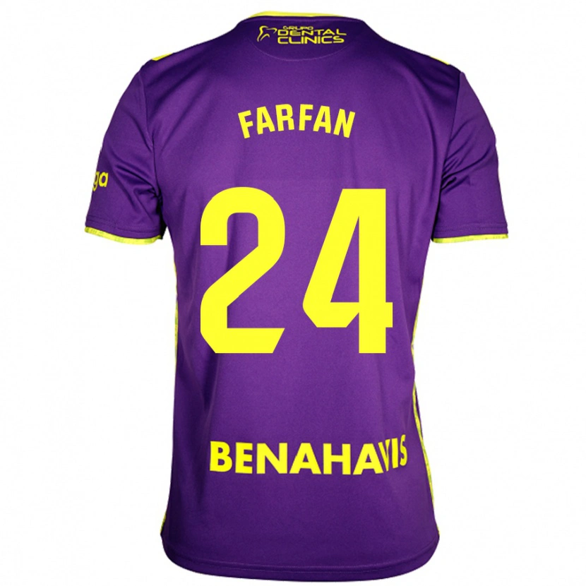 Danxen Kid María Farfán #24 Purple Yellow Away Jersey 2024/25 T-Shirt