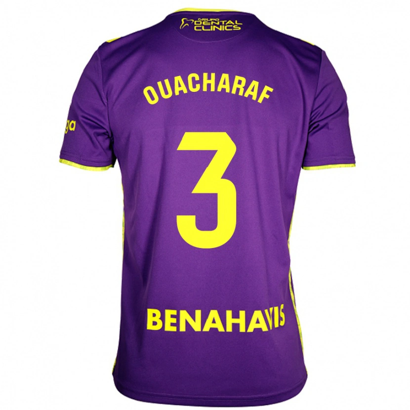 Danxen Kid Bilal Ouacharaf #3 Purple Yellow Away Jersey 2024/25 T-Shirt