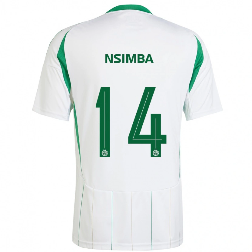 Danxen Kid Vital Nsimba #14 White Green Away Jersey 2024/25 T-Shirt