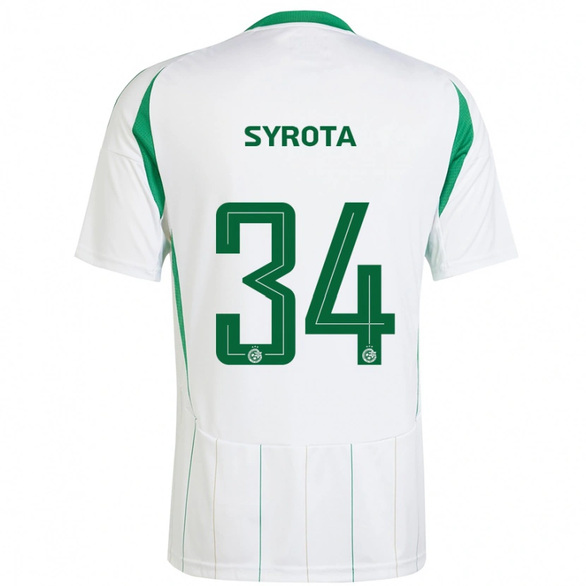 Danxen Kid Oleksandr Syrota #34 White Green Away Jersey 2024/25 T-Shirt