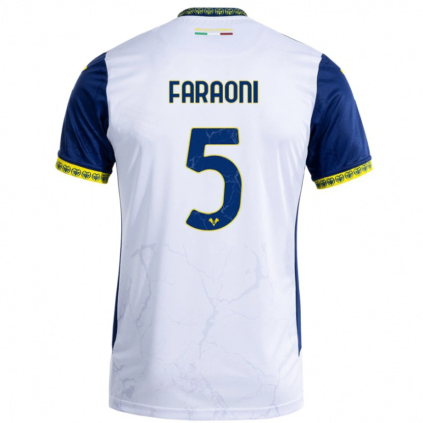 Danxen Kid Davide Faraoni #5 White Blue Away Jersey 2024/25 T-Shirt