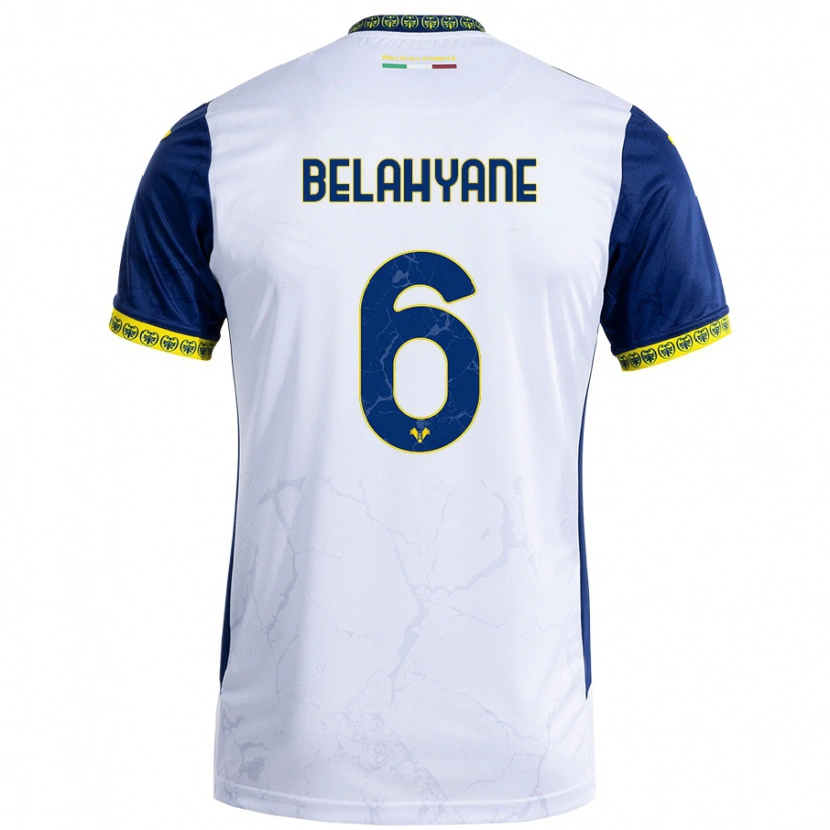 Danxen Kid Reda Belahyane #6 White Blue Away Jersey 2024/25 T-Shirt