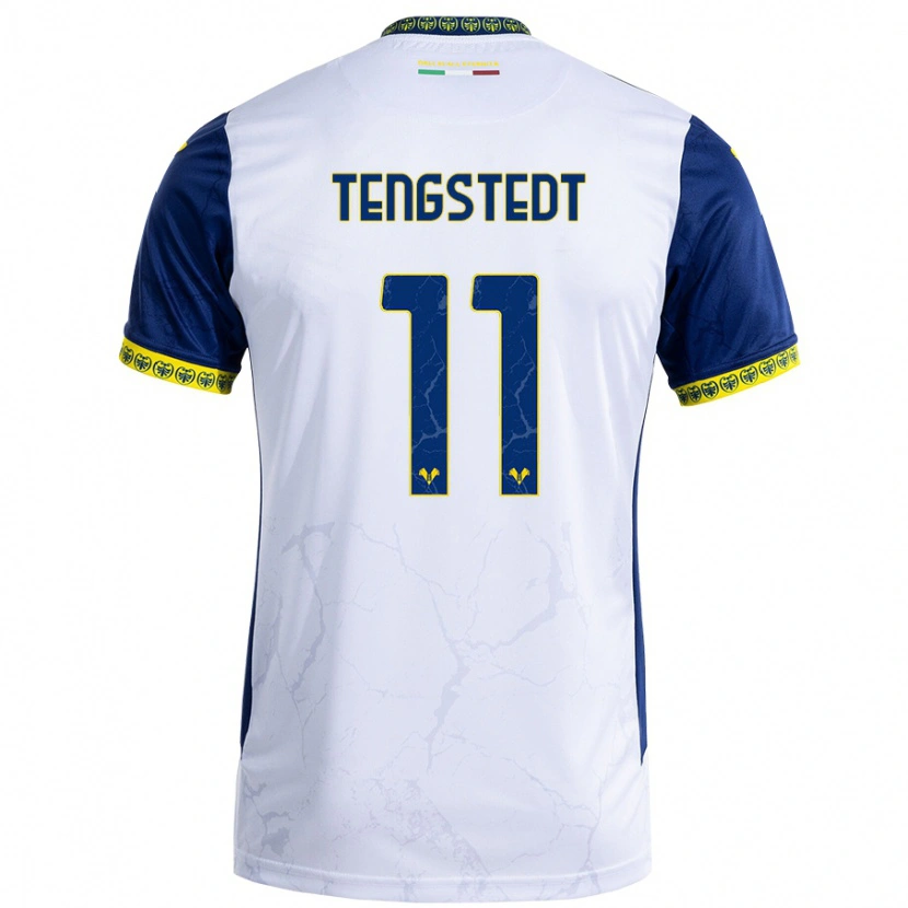 Danxen Kid Casper Tengstedt #11 White Blue Away Jersey 2024/25 T-Shirt