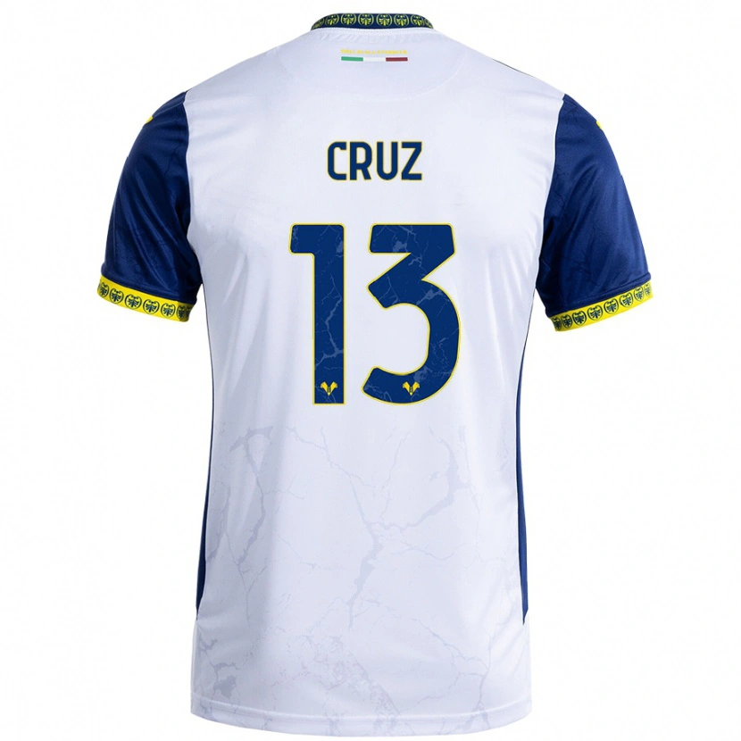 Danxen Kid Juan Manuel Cruz #13 White Blue Away Jersey 2024/25 T-Shirt