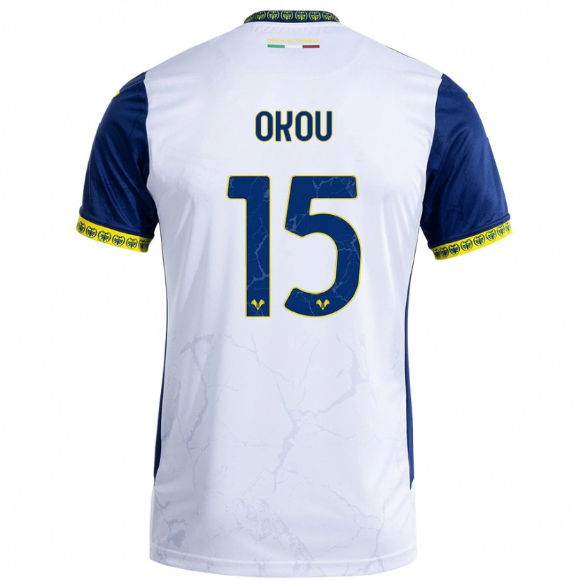 Danxen Kid Yllan Okou #15 White Blue Away Jersey 2024/25 T-Shirt