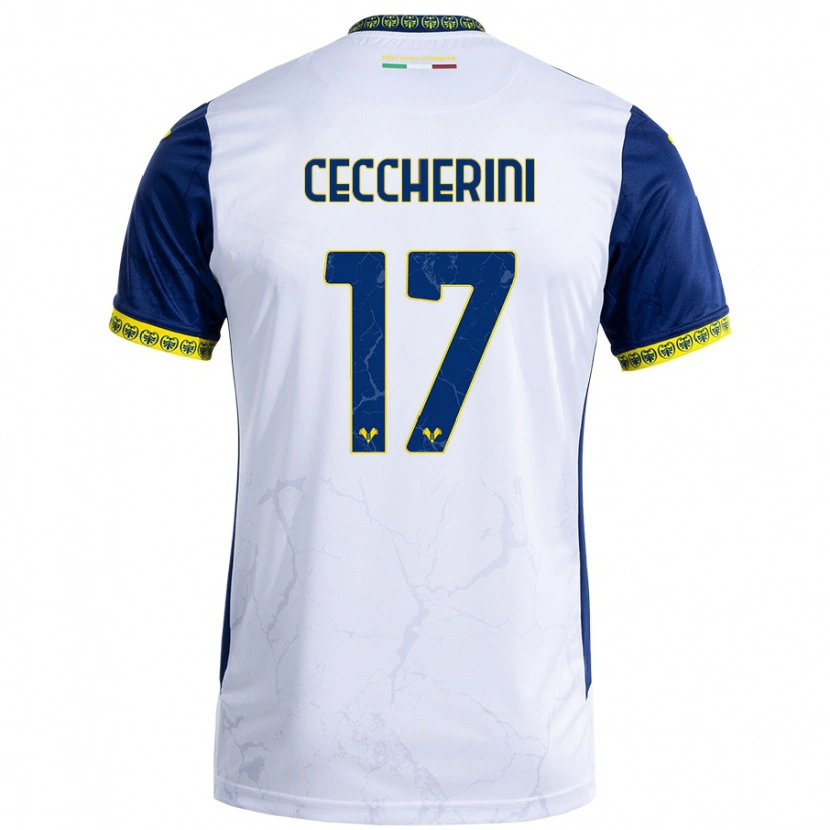 Danxen Kid Federico Ceccherini #17 White Blue Away Jersey 2024/25 T-Shirt