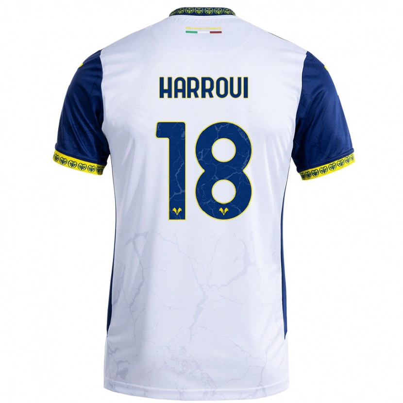 Danxen Kid Abdou Harroui #18 White Blue Away Jersey 2024/25 T-Shirt