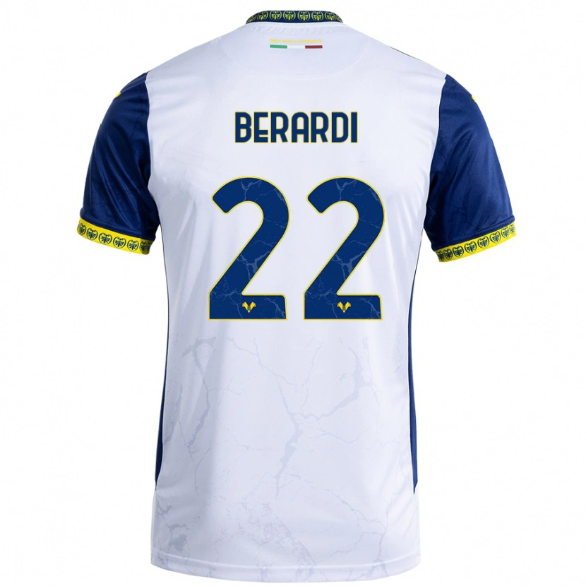 Danxen Kid Alessandro Berardi #22 White Blue Away Jersey 2024/25 T-Shirt