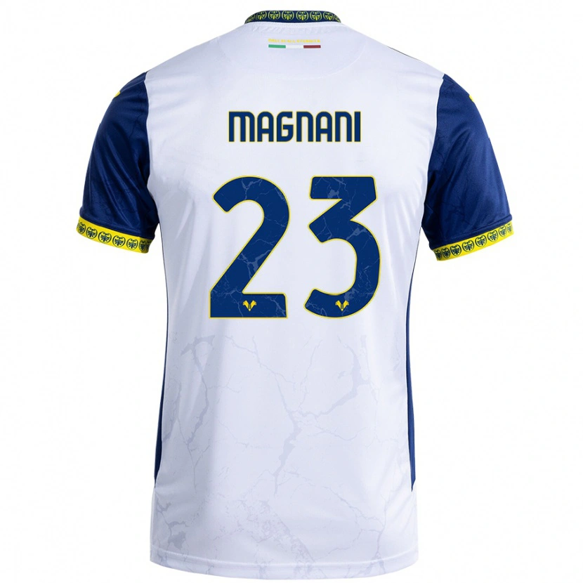 Danxen Kid Giangiacomo Magnani #23 White Blue Away Jersey 2024/25 T-Shirt