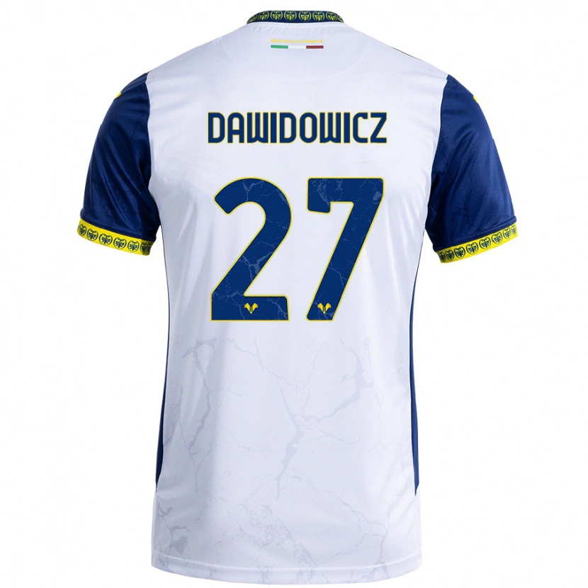 Danxen Kid Paweł Dawidowicz #27 White Blue Away Jersey 2024/25 T-Shirt