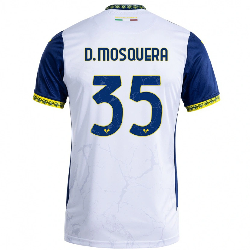 Danxen Kid Daniel Mosquera #35 White Blue Away Jersey 2024/25 T-Shirt