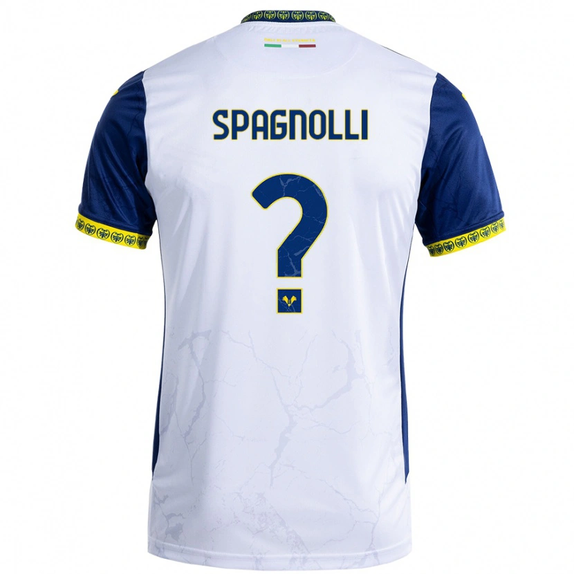 Danxen Kid Matteo Spagnolli #0 White Blue Away Jersey 2024/25 T-Shirt