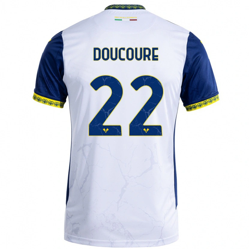 Danxen Kid Mamedi Doucouré #22 White Blue Away Jersey 2024/25 T-Shirt