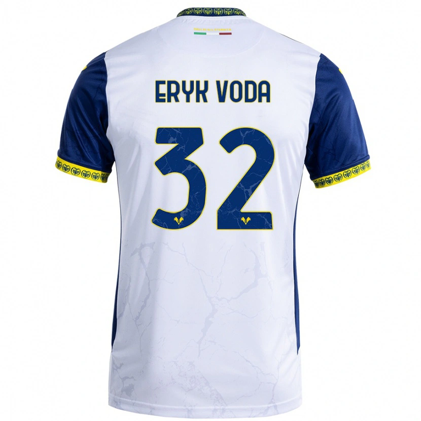 Danxen Kid Andrei Eryk Voda #32 White Blue Away Jersey 2024/25 T-Shirt