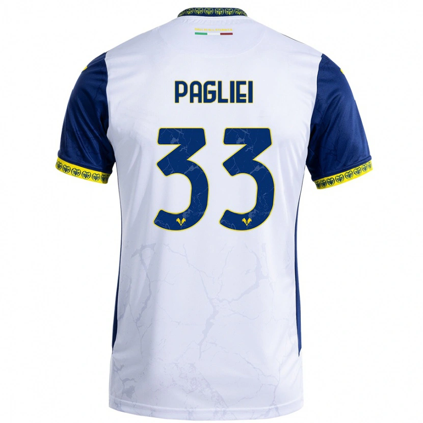 Danxen Kid Matteo Pagliei #33 White Blue Away Jersey 2024/25 T-Shirt