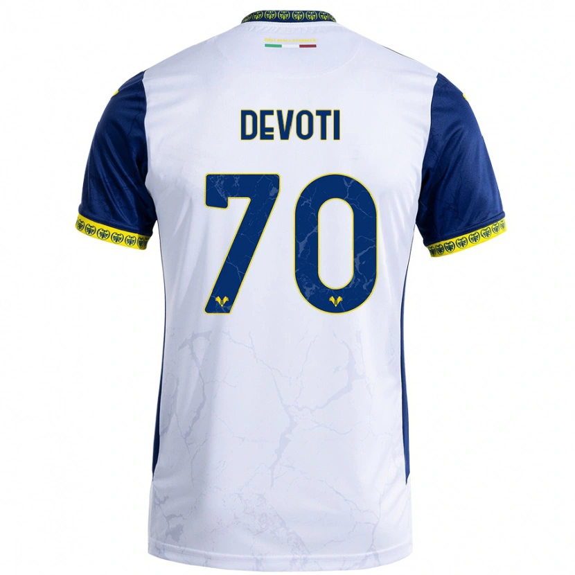 Danxen Kid Andrea Devoti #70 White Blue Away Jersey 2024/25 T-Shirt