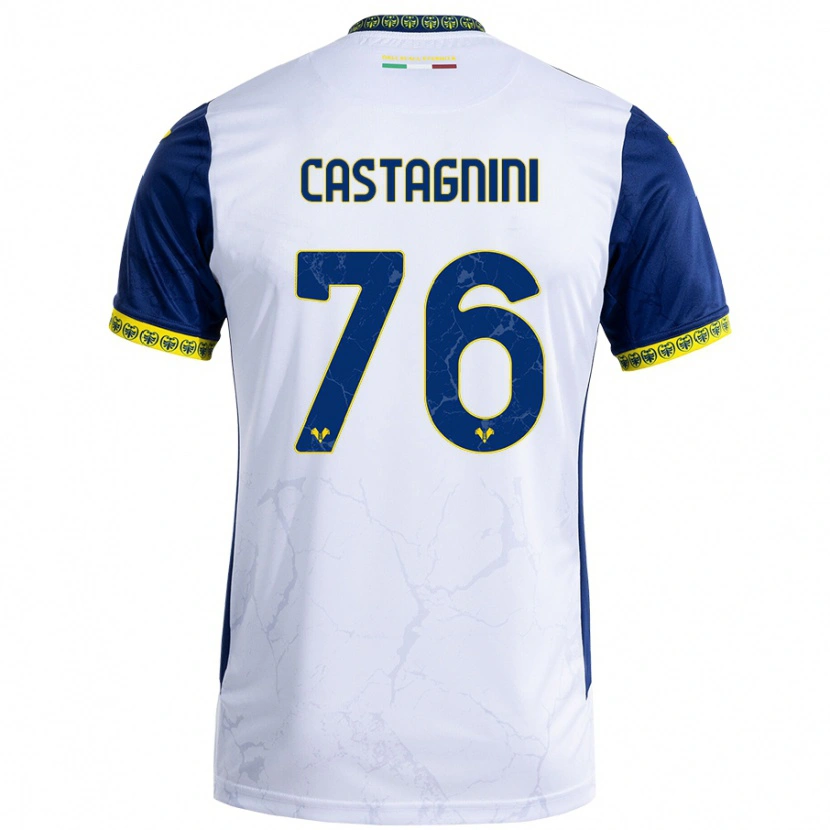 Danxen Kid Mirko Castagnini #76 White Blue Away Jersey 2024/25 T-Shirt