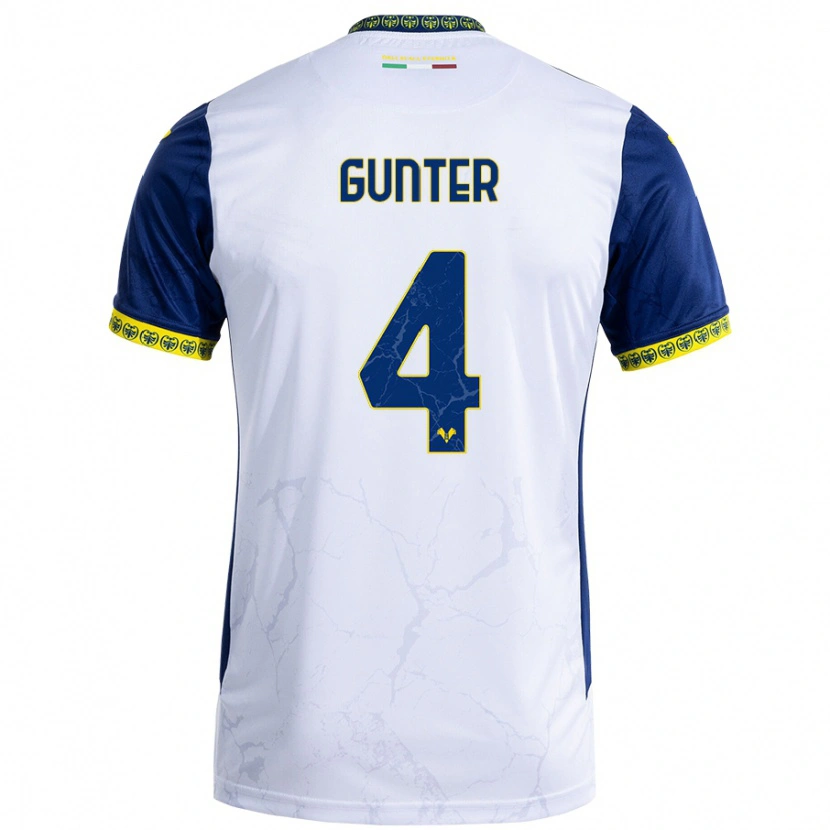 Danxen Kid Koray Günter #4 White Blue Away Jersey 2024/25 T-Shirt