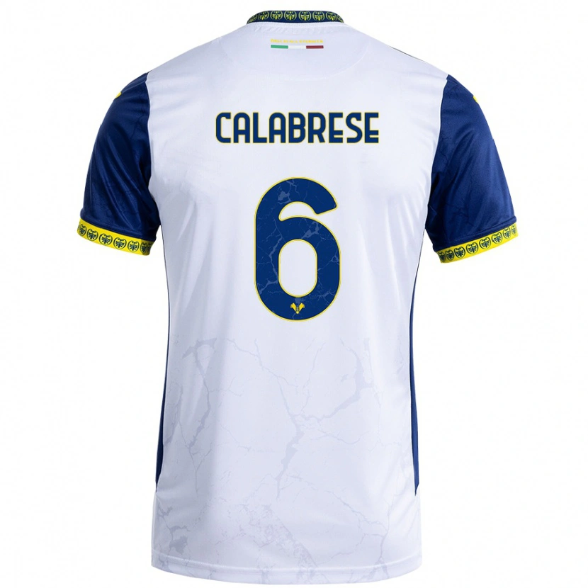 Danxen Kid Nicolò Calabrese #6 White Blue Away Jersey 2024/25 T-Shirt