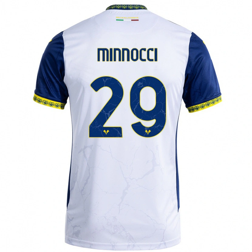 Danxen Kid Valerio Minnocci #29 White Blue Away Jersey 2024/25 T-Shirt