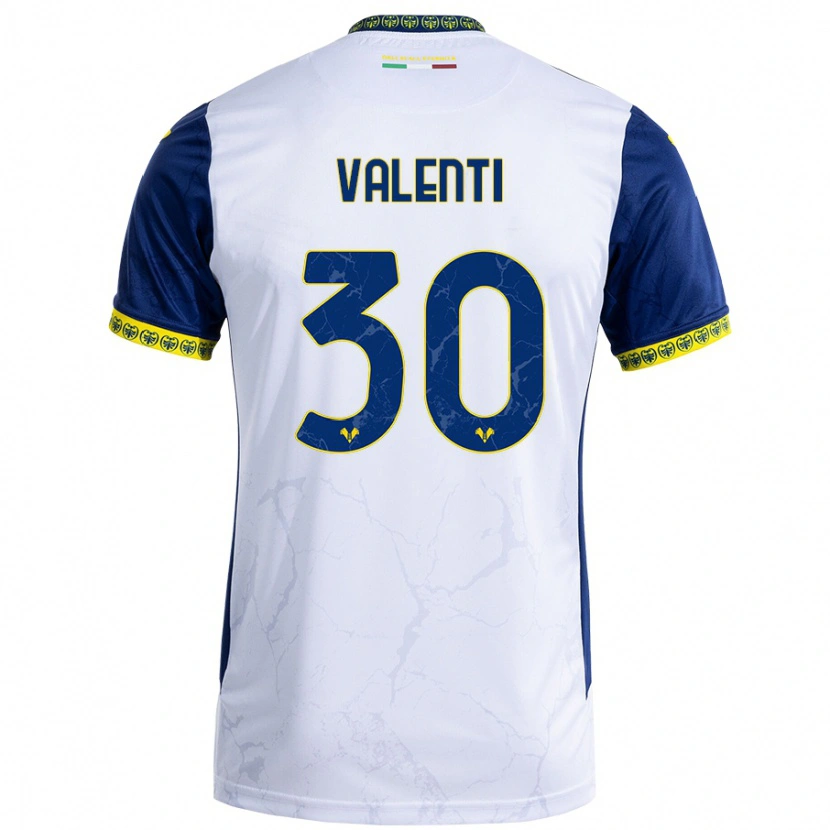 Danxen Kid Francesco Valenti #30 White Blue Away Jersey 2024/25 T-Shirt