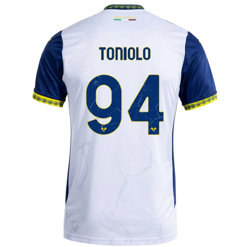 Danxen Kid Giacomo Toniolo #94 White Blue Away Jersey 2024/25 T-Shirt