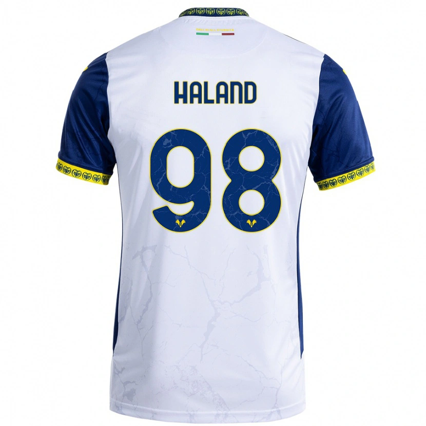 Danxen Kid Benedicte Iversen Håland #98 White Blue Away Jersey 2024/25 T-Shirt