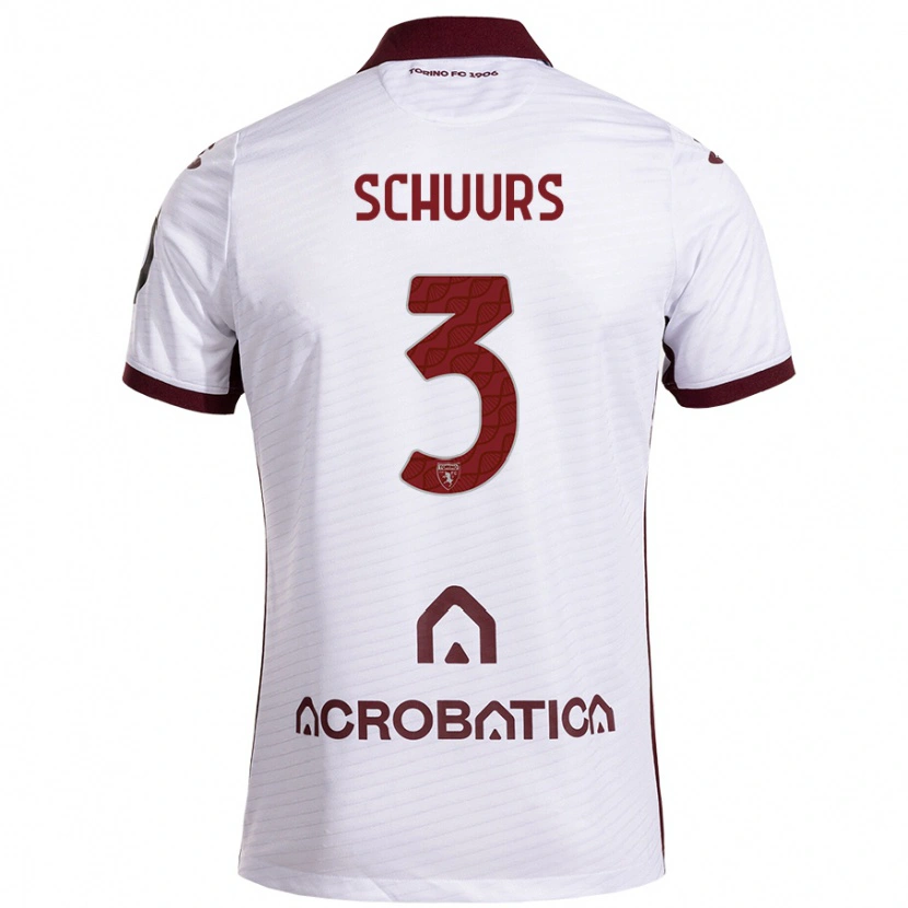 Danxen Kid Perr Schuurs #3 White Maroon Away Jersey 2024/25 T-Shirt