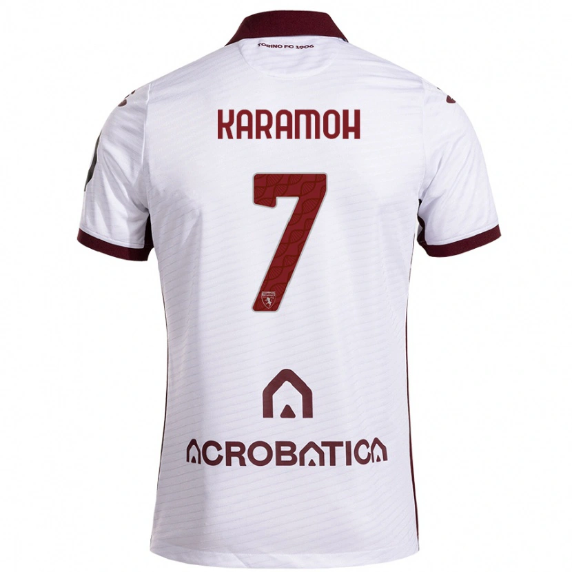 Danxen Kid Yann Karamoh #7 White Maroon Away Jersey 2024/25 T-Shirt