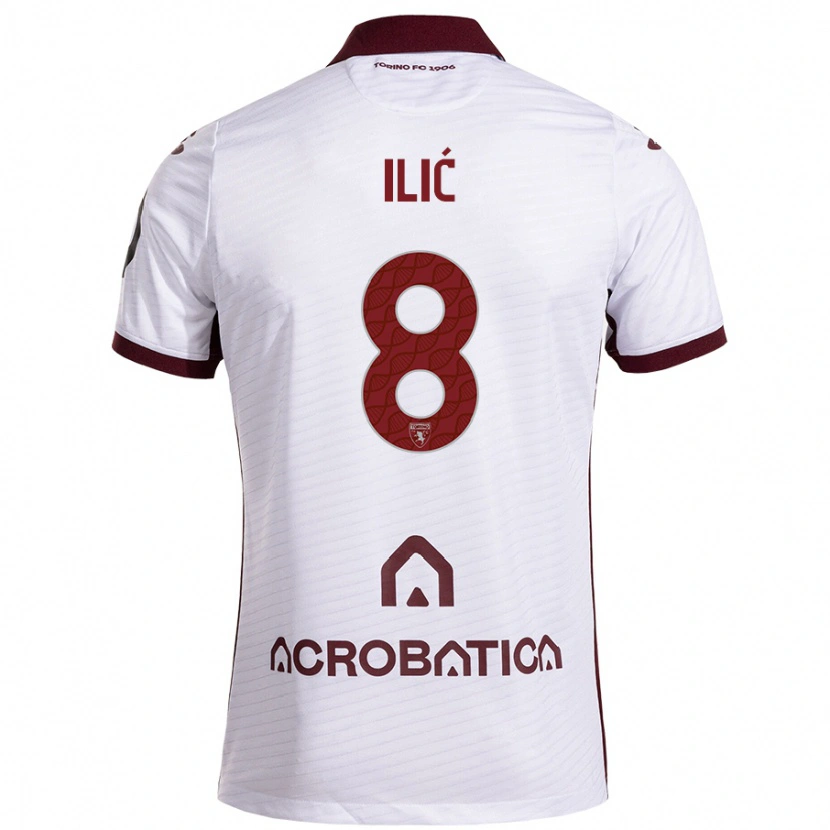 Danxen Kid Ivan Ilić #8 White Maroon Away Jersey 2024/25 T-Shirt