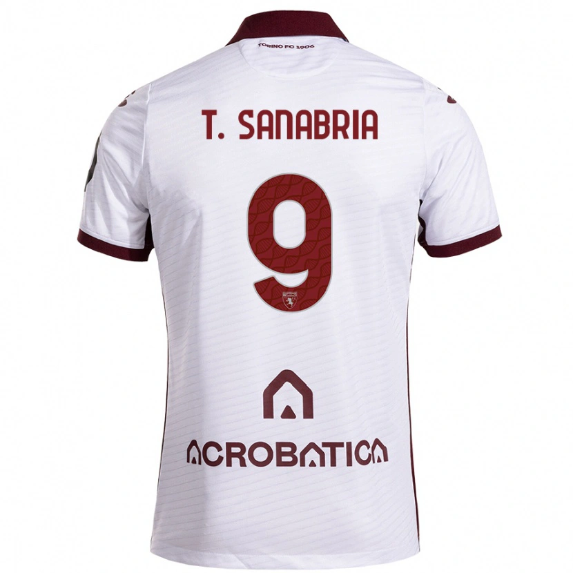 Danxen Kid Antonio Sanabria #9 White Maroon Away Jersey 2024/25 T-Shirt