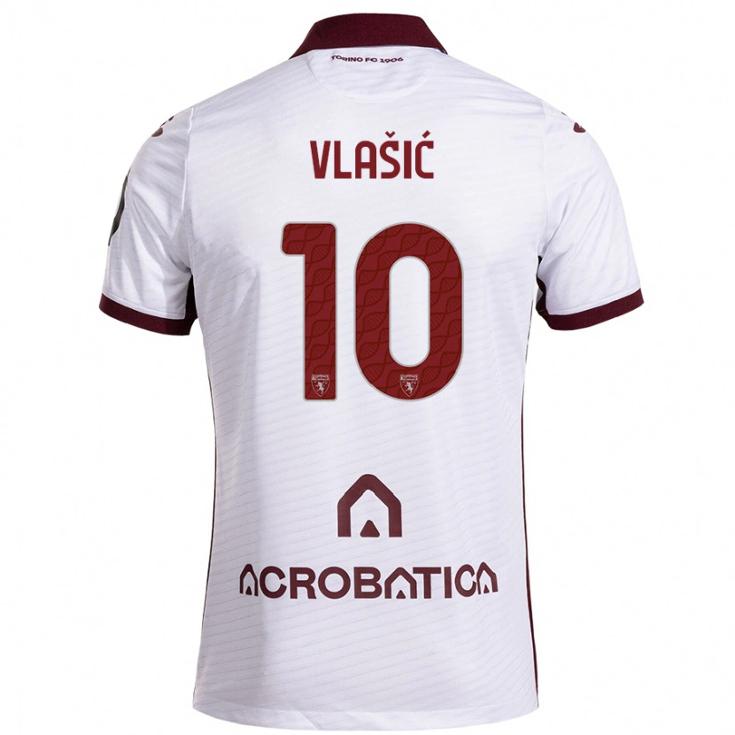 Danxen Kid Nikola Vlašić #10 White Maroon Away Jersey 2024/25 T-Shirt