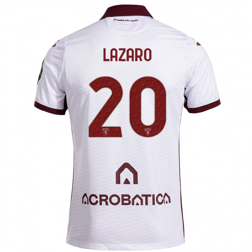 Danxen Kid Valentino Lazaro #20 White Maroon Away Jersey 2024/25 T-Shirt