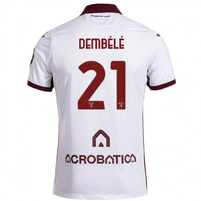 Danxen Kid Ali Dembélé #21 White Maroon Away Jersey 2024/25 T-Shirt