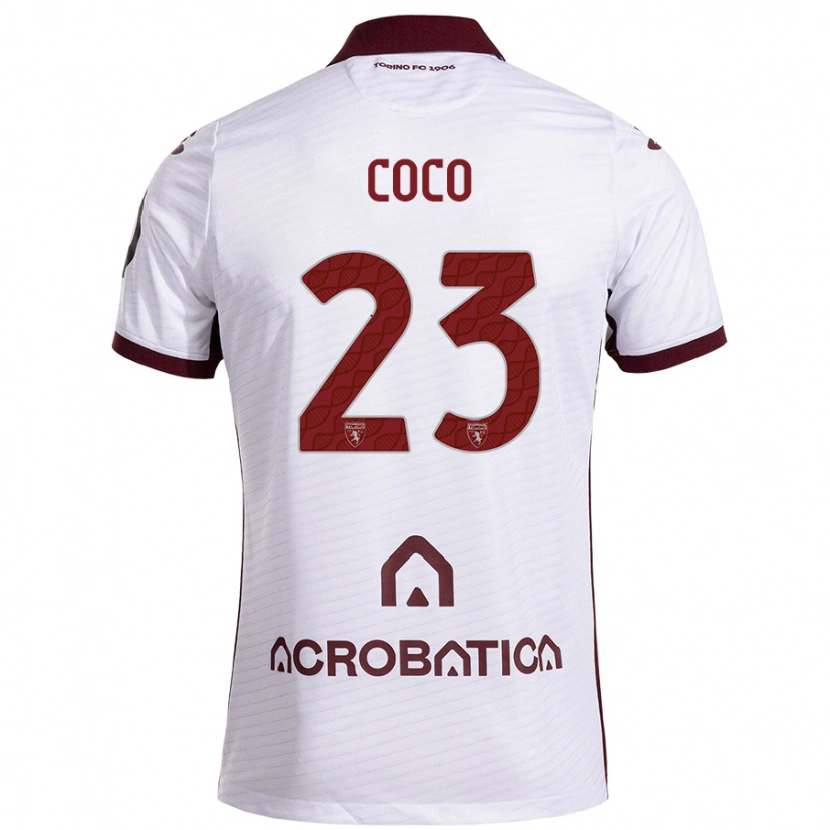 Danxen Kid Saúl Coco #23 White Maroon Away Jersey 2024/25 T-Shirt