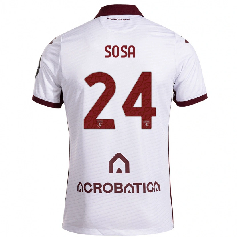 Danxen Kid Borna Sosa #24 White Maroon Away Jersey 2024/25 T-Shirt