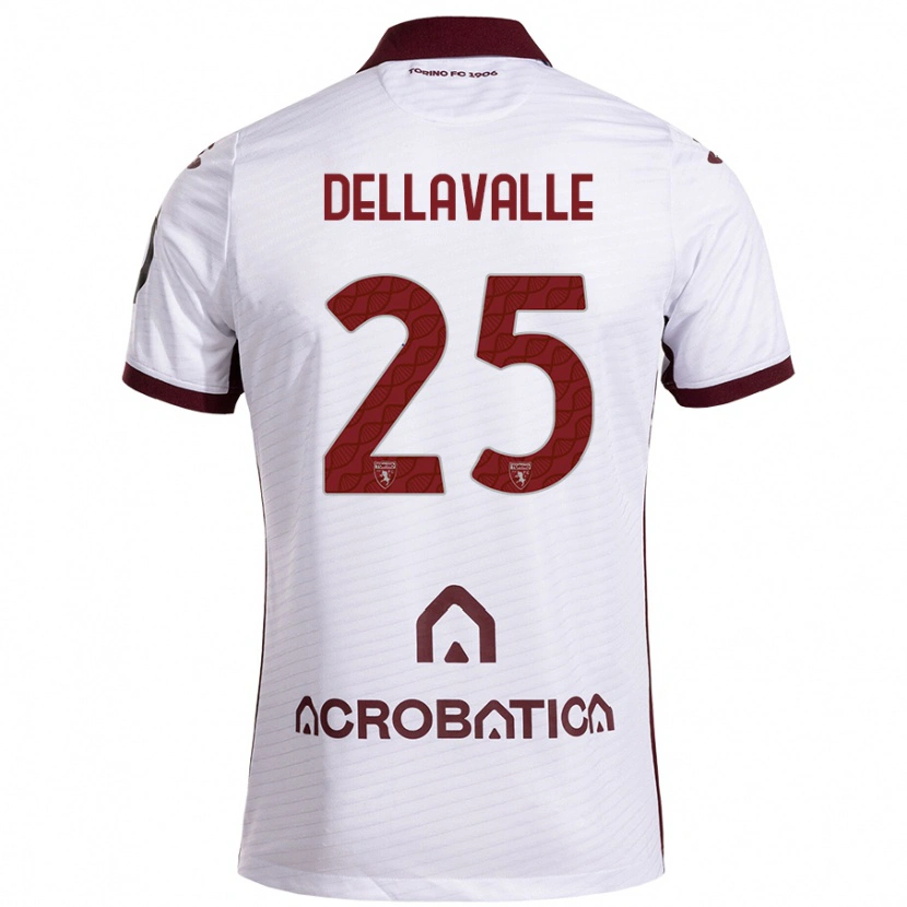 Danxen Kid Alessandro Dellavalle #25 White Maroon Away Jersey 2024/25 T-Shirt