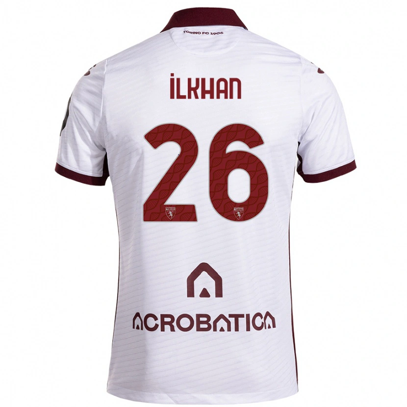 Danxen Kid Emirhan İlkhan #26 White Maroon Away Jersey 2024/25 T-Shirt