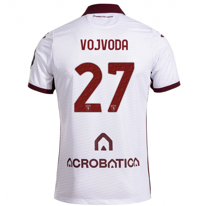 Danxen Kid Mërgim Vojvoda #27 White Maroon Away Jersey 2024/25 T-Shirt