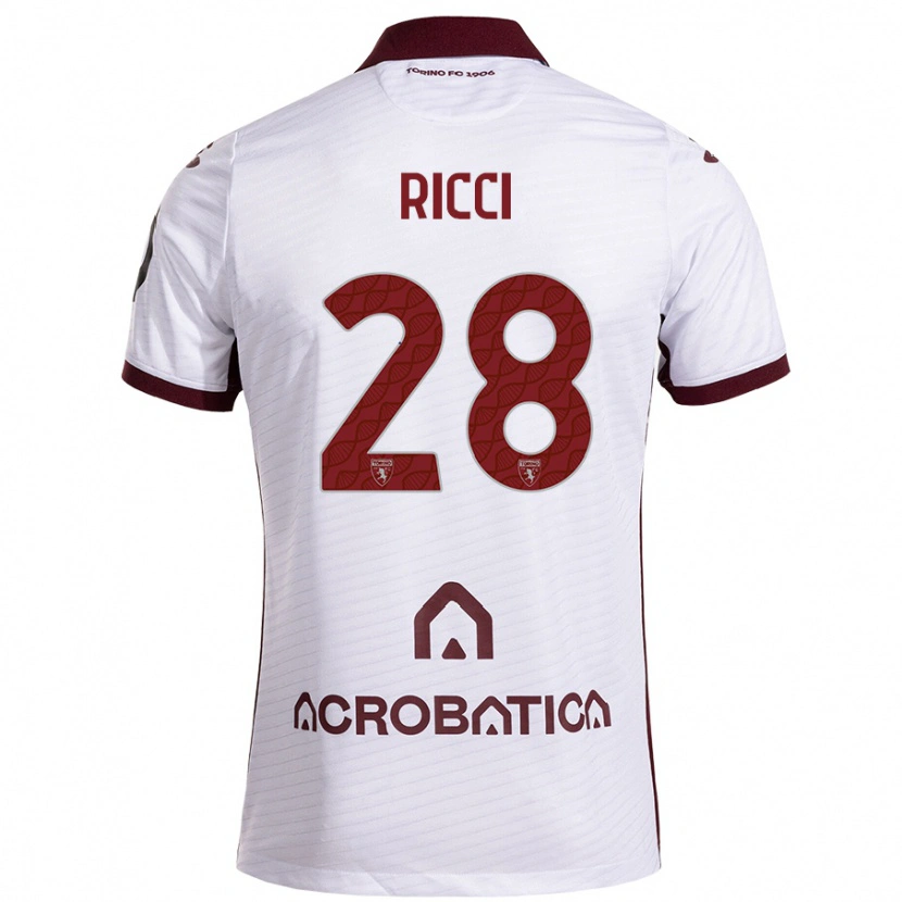 Danxen Kid Samuele Ricci #28 White Maroon Away Jersey 2024/25 T-Shirt