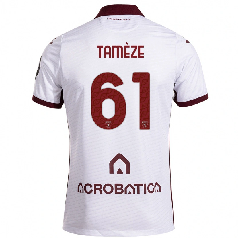 Danxen Kid Adrien Tamèze #61 White Maroon Away Jersey 2024/25 T-Shirt