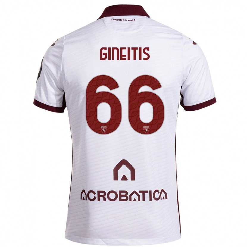 Danxen Kid Gvidas Gineitis #66 White Maroon Away Jersey 2024/25 T-Shirt