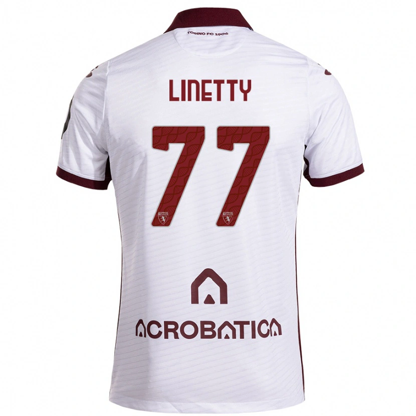 Danxen Kid Karol Linetty #77 White Maroon Away Jersey 2024/25 T-Shirt