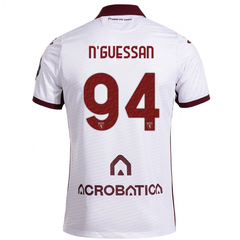 Danxen Kid Ange Caumenan N'guessan #94 White Maroon Away Jersey 2024/25 T-Shirt