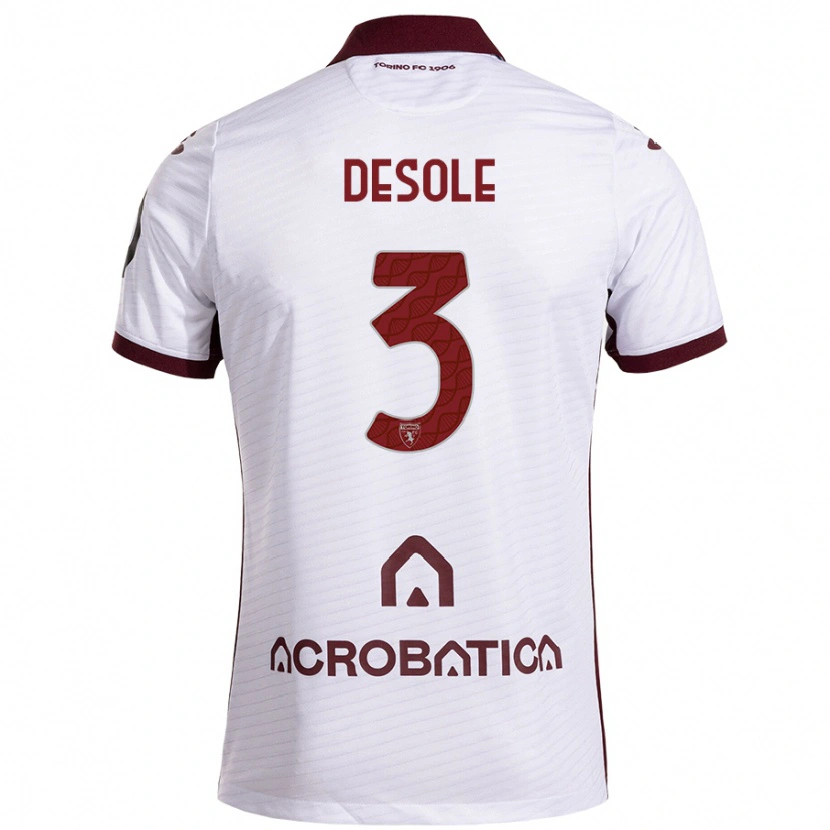 Danxen Kid Fabio Desole #3 White Maroon Away Jersey 2024/25 T-Shirt