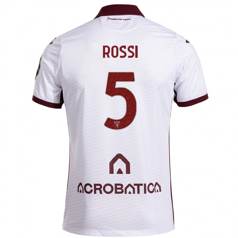 Danxen Kid Simone Rossi #5 White Maroon Away Jersey 2024/25 T-Shirt