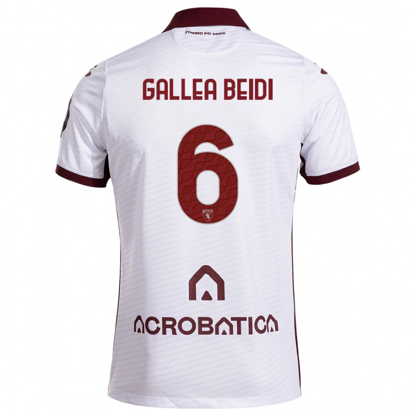 Danxen Kid Francesco Gallea Beidi #6 White Maroon Away Jersey 2024/25 T-Shirt