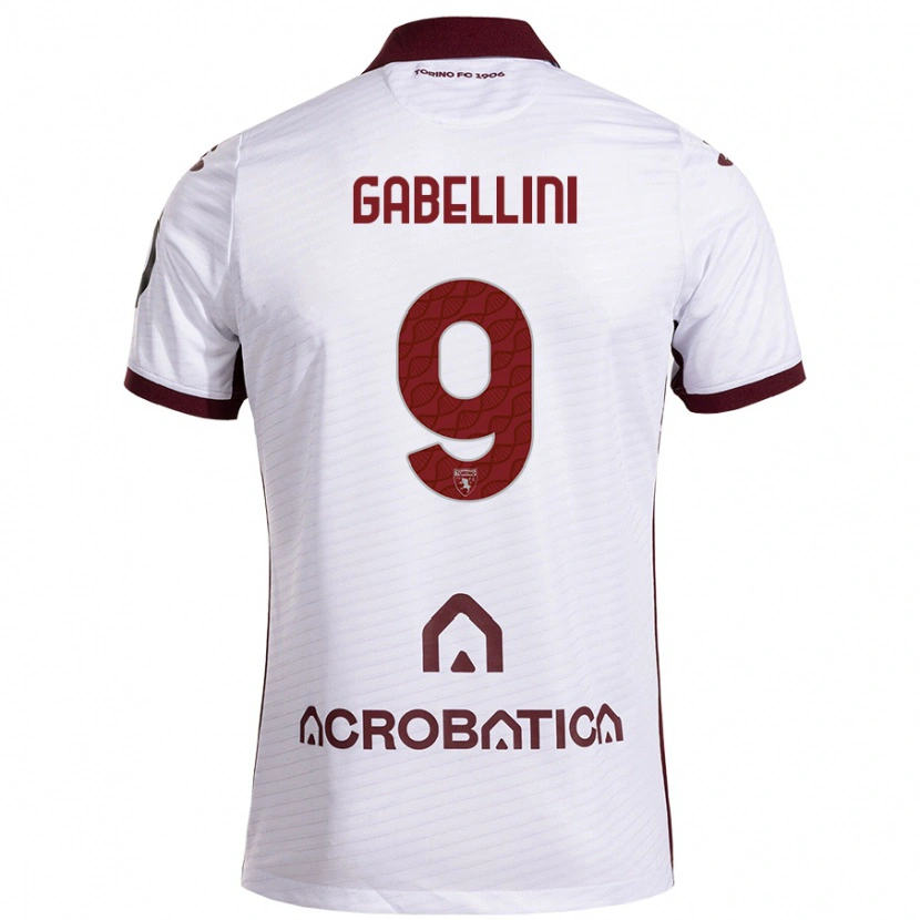 Danxen Kid Tommaso Gabellini #9 White Maroon Away Jersey 2024/25 T-Shirt