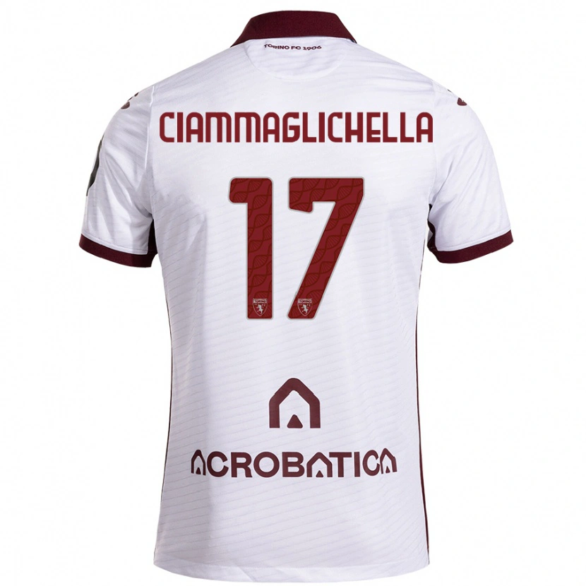 Danxen Kid Aaron Ciammaglichella #17 White Maroon Away Jersey 2024/25 T-Shirt