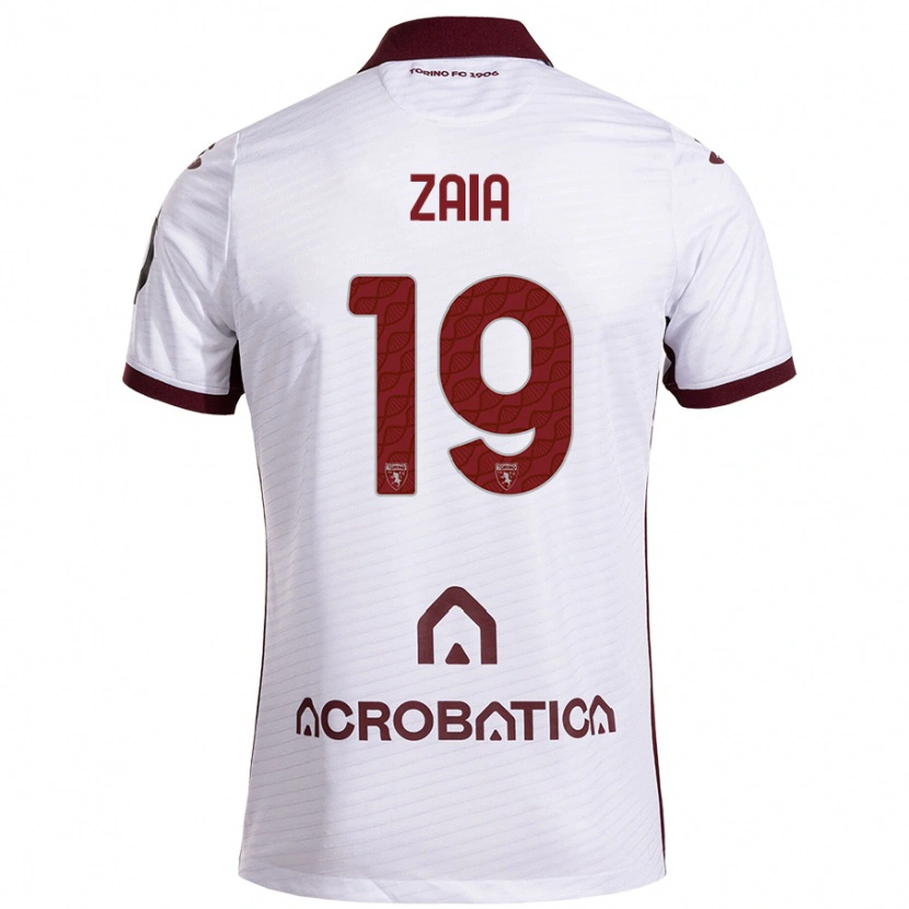 Danxen Kid Edoardo Zaia #19 White Maroon Away Jersey 2024/25 T-Shirt